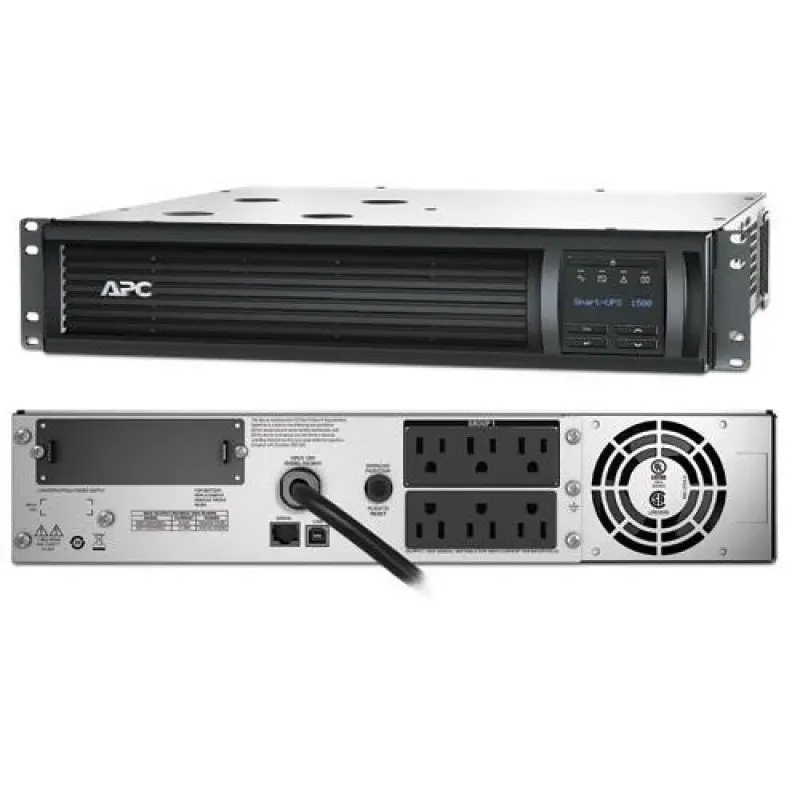 APC Smart-UPS, Line Interactive, 1500VA, Rackmount 2U, 120V, 6x NEMA 5-15R outlets, Network Card, AVR, LCD